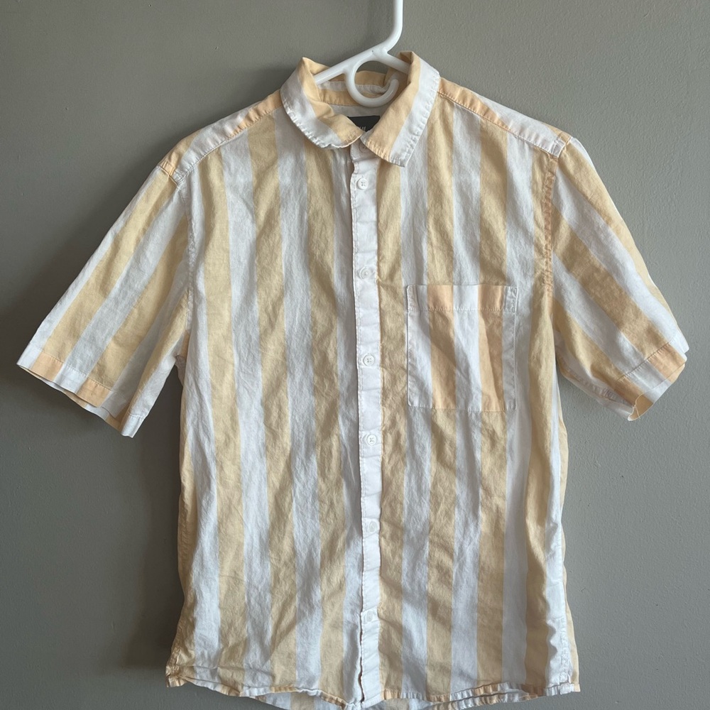 H and M stripe button up shirt